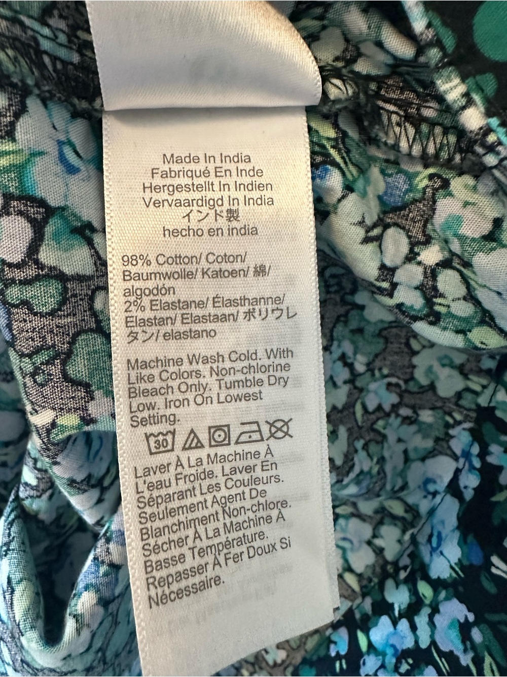 J. Crew Teal and Black Floral Smocked Midi Dress - Picture 9 of 9